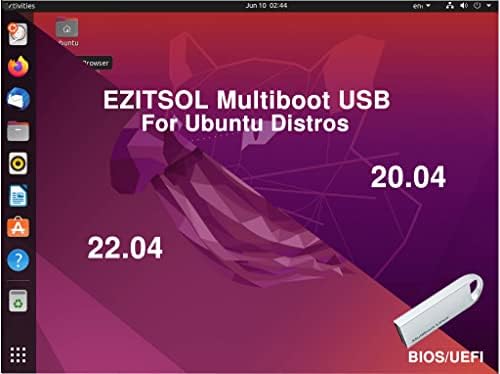 Ezitsol Ubuntu USB 22.04 & 20.04 64BIT, Lubuntu 18.04 32BIT | 3in1 Linux Linux USB כונן הבזק/מקל, כונן